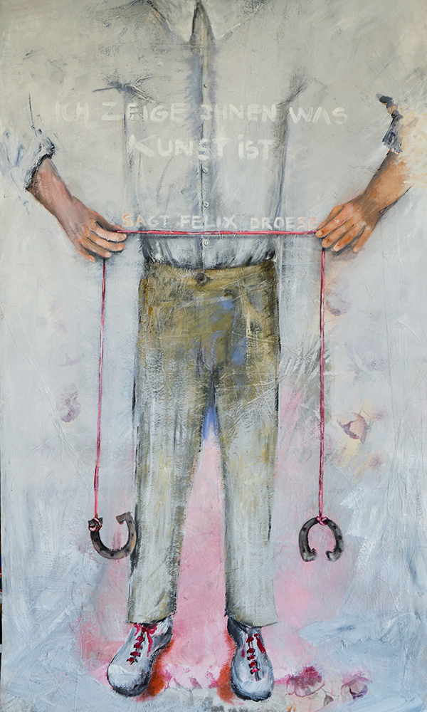 Hommage an Felix Droese / 150 x 95 cm / Acryl auf Bütten, Künstlerin Helga Hartje